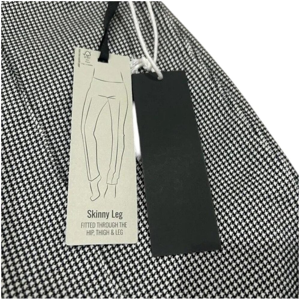 Massimo Fabbro Pull-On Pants Black White Plaid Slim Ankle S 4 - Picture 8 of 12